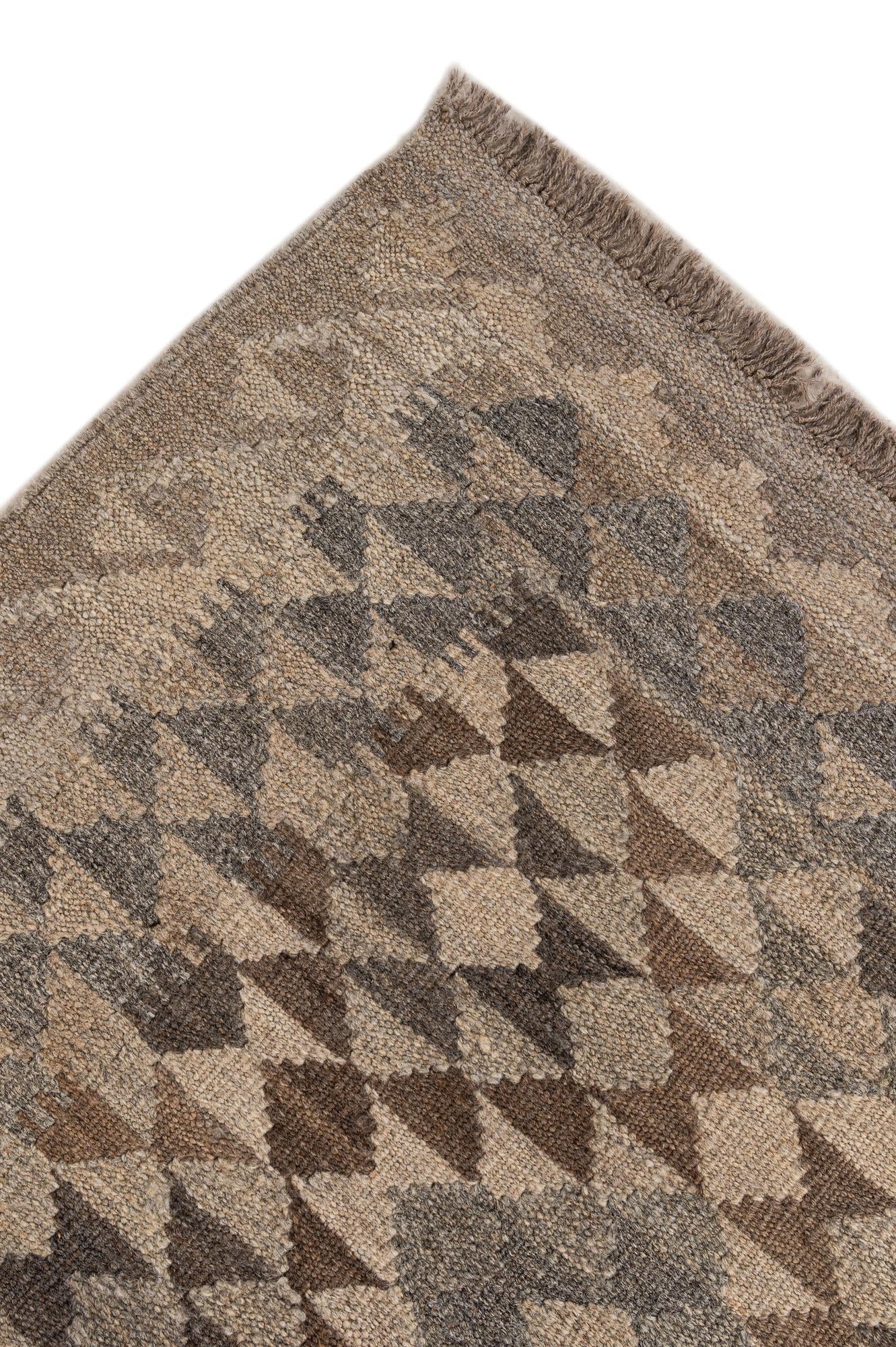 3' 10 x 5' 10 Hand Woven Kilim Maymana Wool Rug