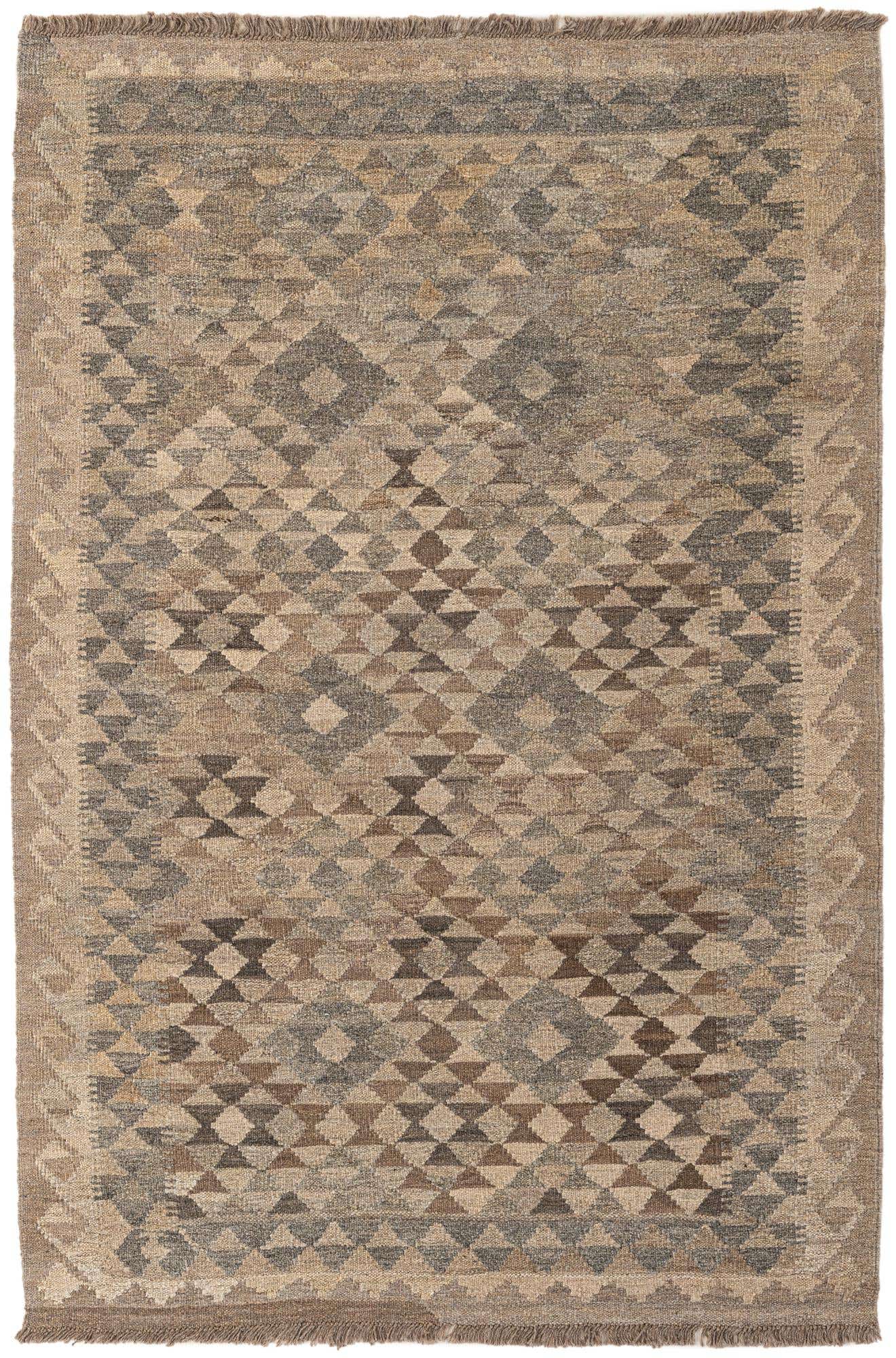3' 10 x 5' 10 Hand Woven Kilim Maymana Wool Rug