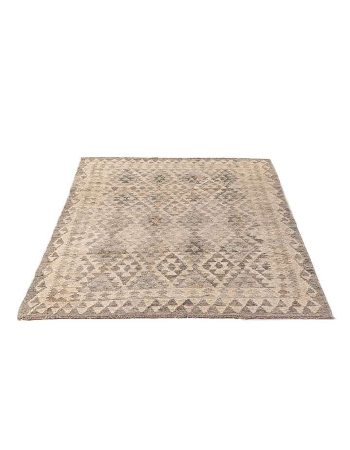 4' x 5' 11 Hand Woven Kilim Maymana Wool Rug