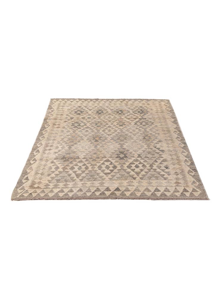 Detail image of 4' x 5' 11 Hand Woven Kilim Maymana Wool Rug