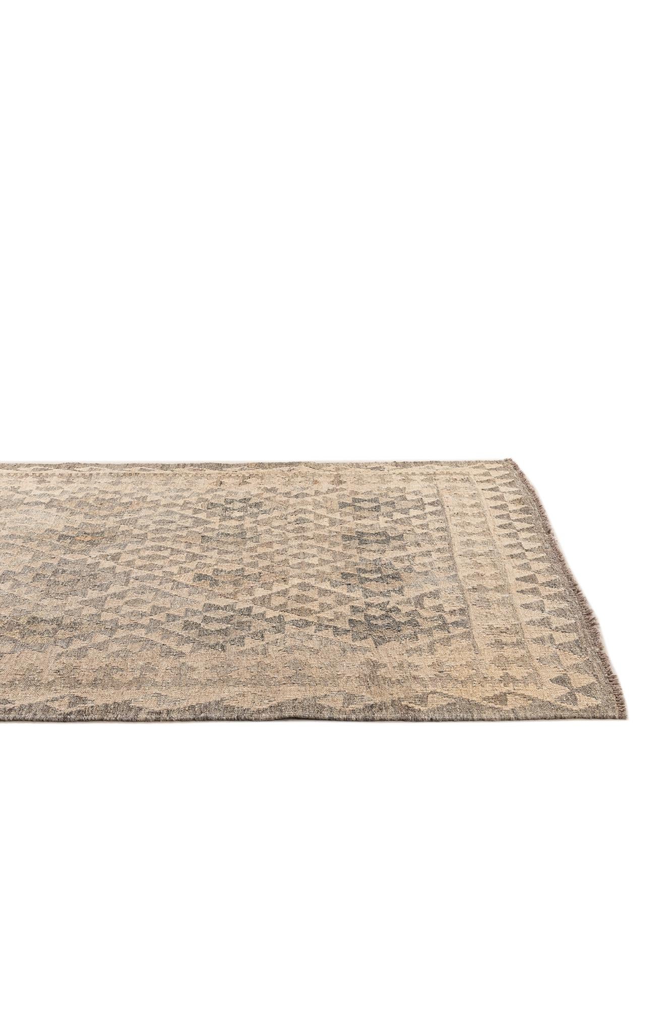 4' x 5' 11 Hand Woven Kilim Maymana Wool Rug
