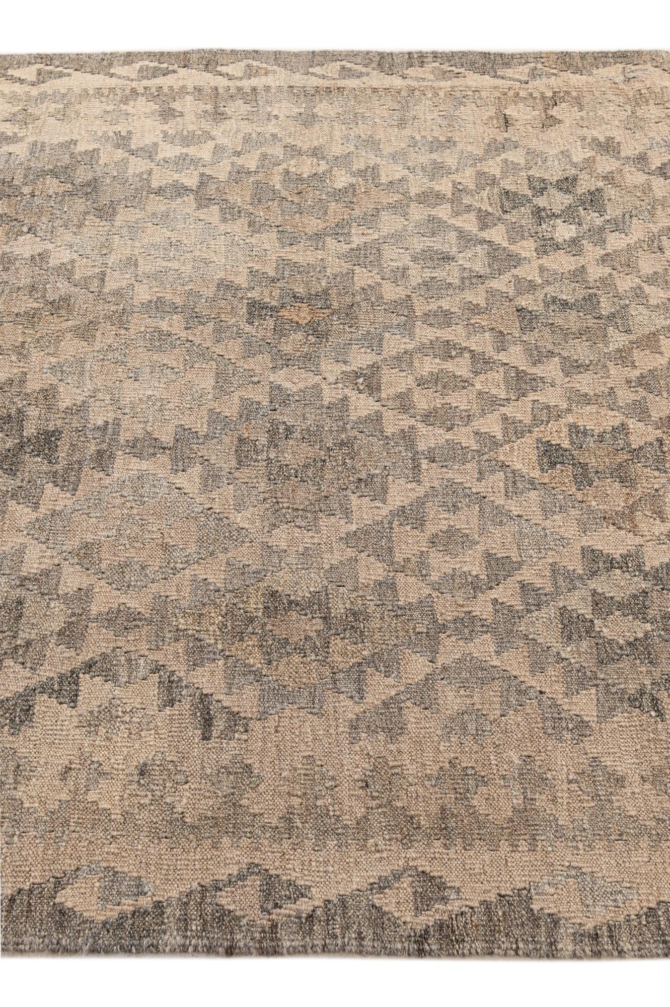 4' x 5' 11 Hand Woven Kilim Maymana Wool Rug