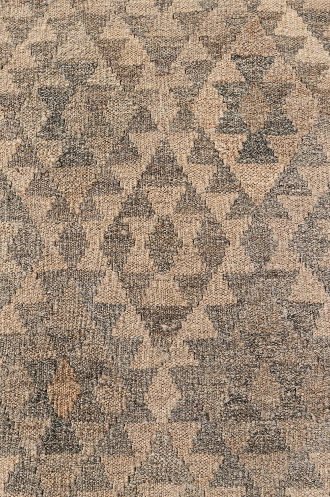 4' x 5' 11 Hand Woven Kilim Maymana Wool Rug
