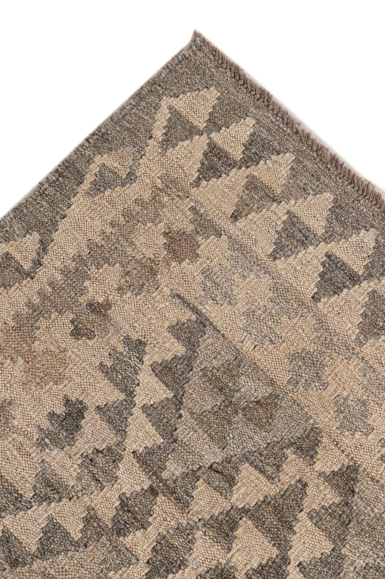 4' x 5' 11 Hand Woven Kilim Maymana Wool Rug
