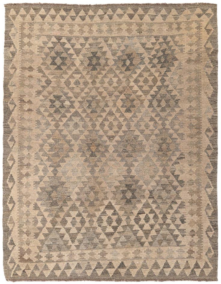 Detail image of 4' x 5' 11 Hand Woven Kilim Maymana Wool Rug