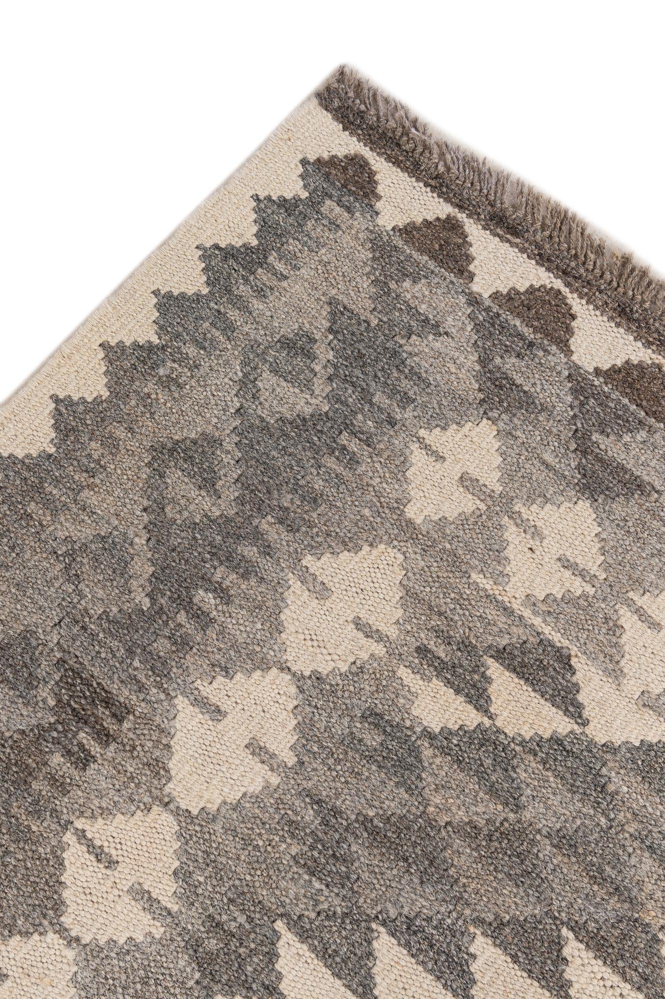 4' 1 x 5' 11 Hand Woven Kilim Maymana Wool Rug