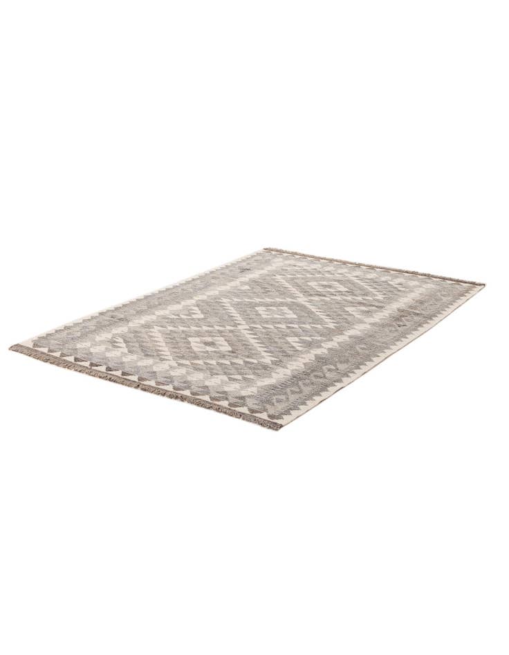 Detail image of 4' 1 x 5' 11  Hand Woven Kilim Maymana Wool Rug