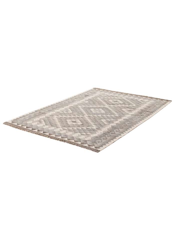 4' 1 x 5' 11 Hand Woven Kilim Maymana Wool Rug