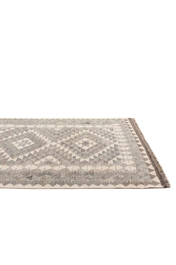 4' 1 x 5' 11 Hand Woven Kilim Maymana Wool Rug