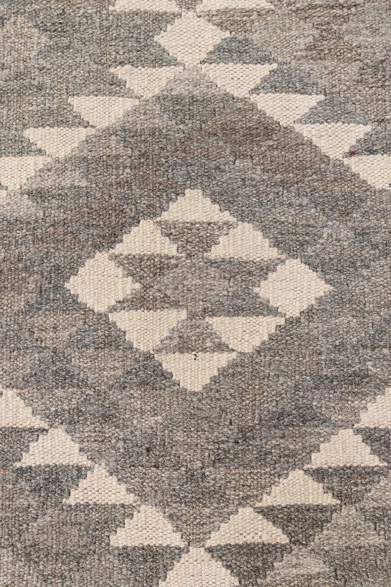 4' 1 x 5' 11 Hand Woven Kilim Maymana Wool Rug