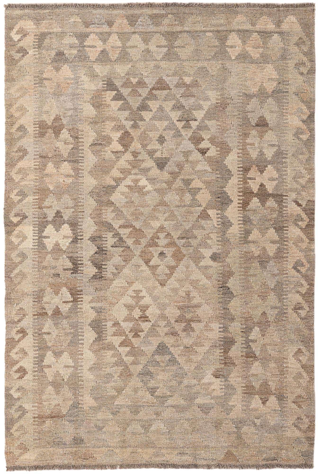 3' 10 x 5' 10 Hand Woven Kilim Maymana Wool Rug