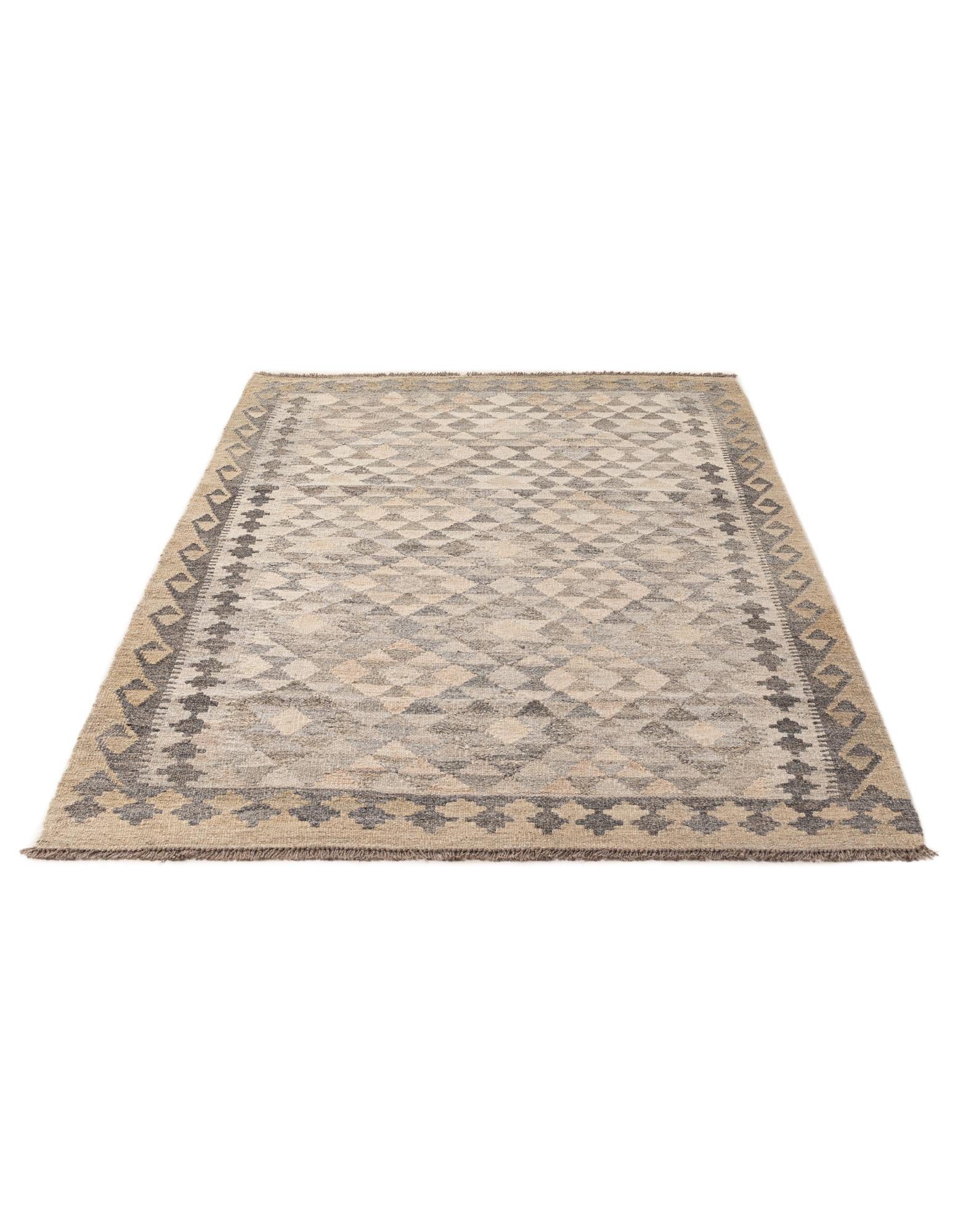 3' 11 x 6' Hand Woven Kilim Maymana Wool Rug