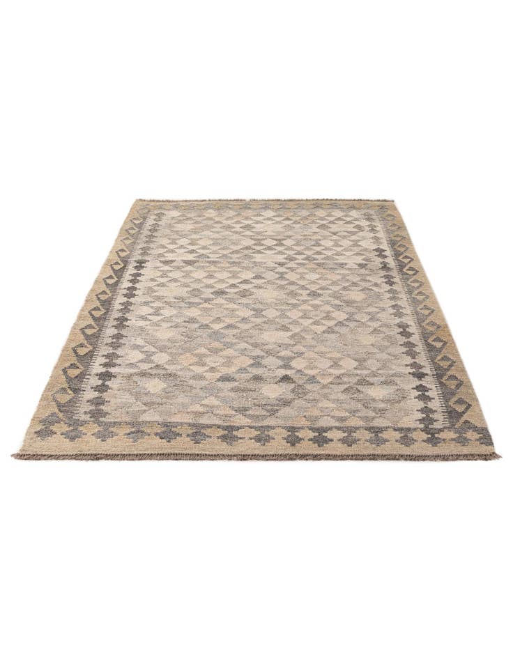 Detail image of 3' 11 x 6' Hand Woven Kilim Maymana Wool Rug