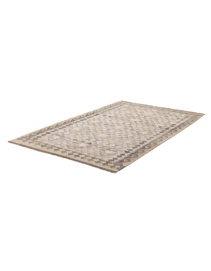 Detail image of 3' 11 x 6' Hand Woven Kilim Maymana Wool Rug