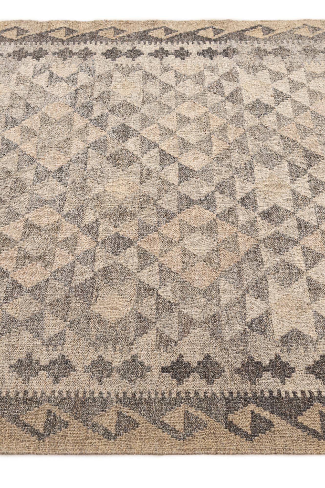 3' 11 x 6' Hand Woven Kilim Maymana Wool Rug