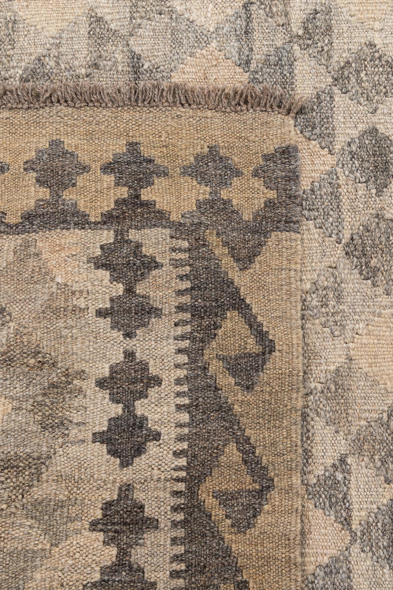 3' 11 x 6' Hand Woven Kilim Maymana Wool Rug