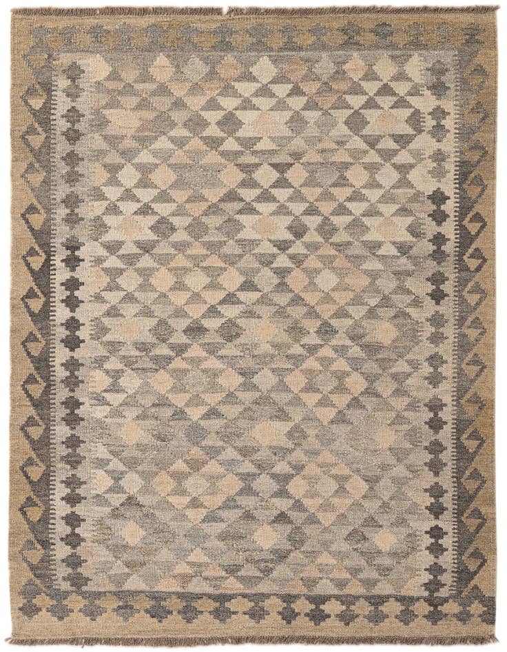Detail image of 3' 11 x 6' Hand Woven Kilim Maymana Wool Rug