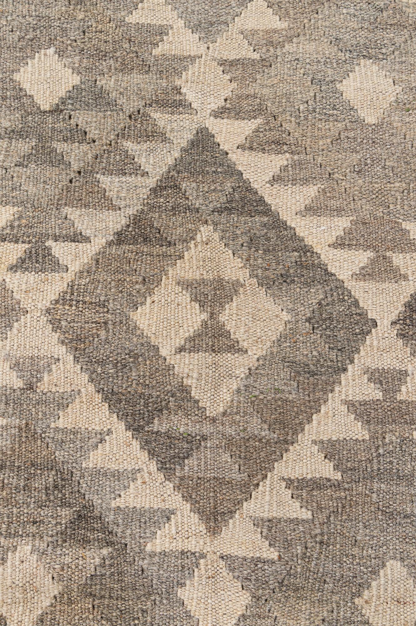 4' 1 x 6' 1 Hand Woven Kilim Maymana Wool Rug