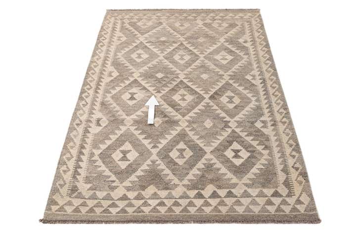 4' 1 x 6' 1 Hand Woven Kilim Maymana Wool Rug