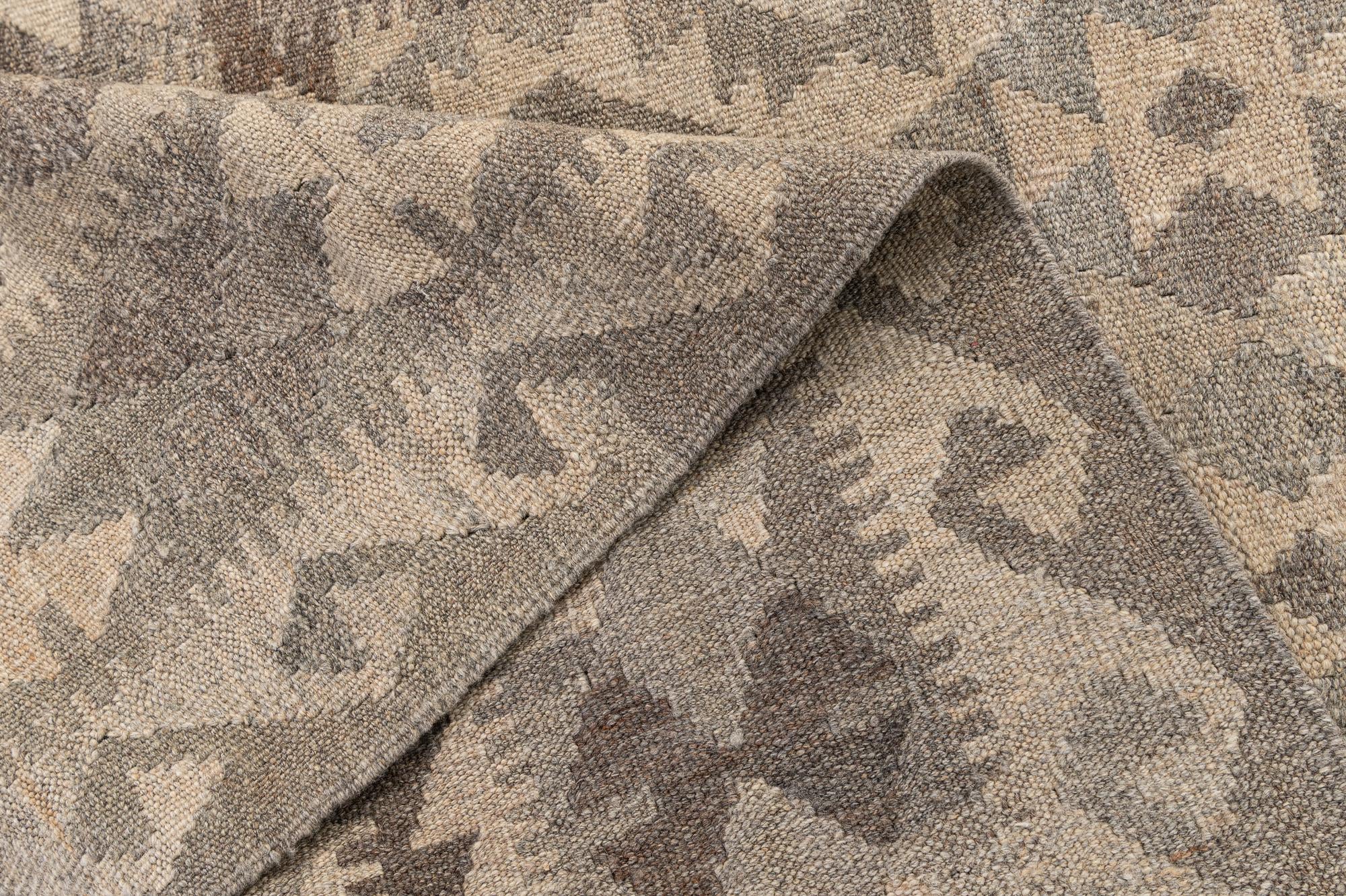 4' 1 x 6' 1 Hand Woven Kilim Maymana Wool Rug