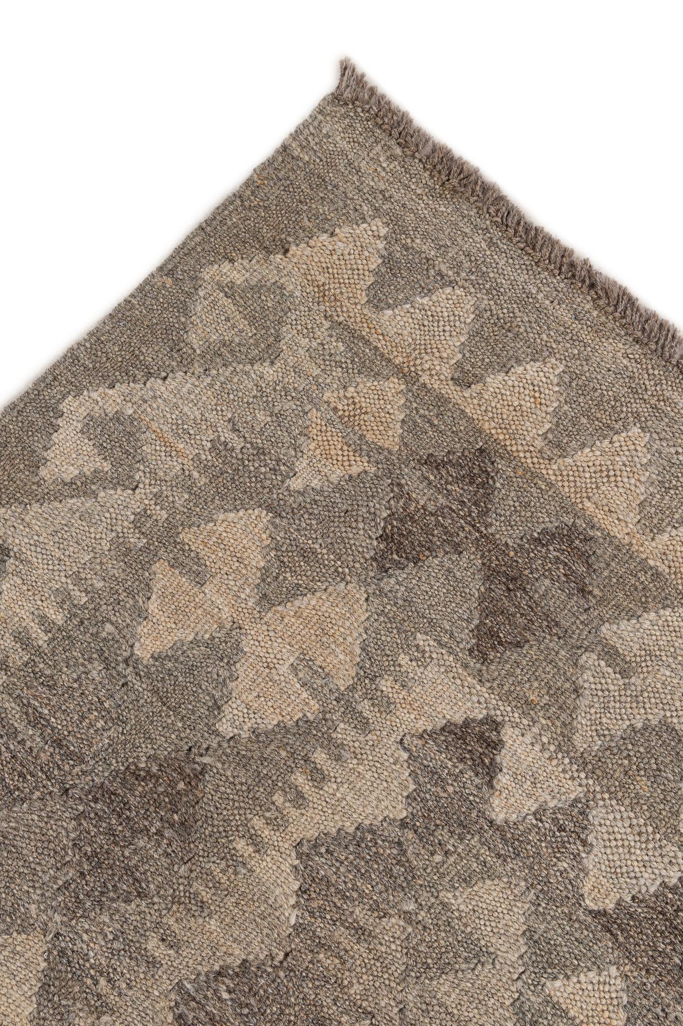 4' 1 x 6' 1 Hand Woven Kilim Maymana Wool Rug