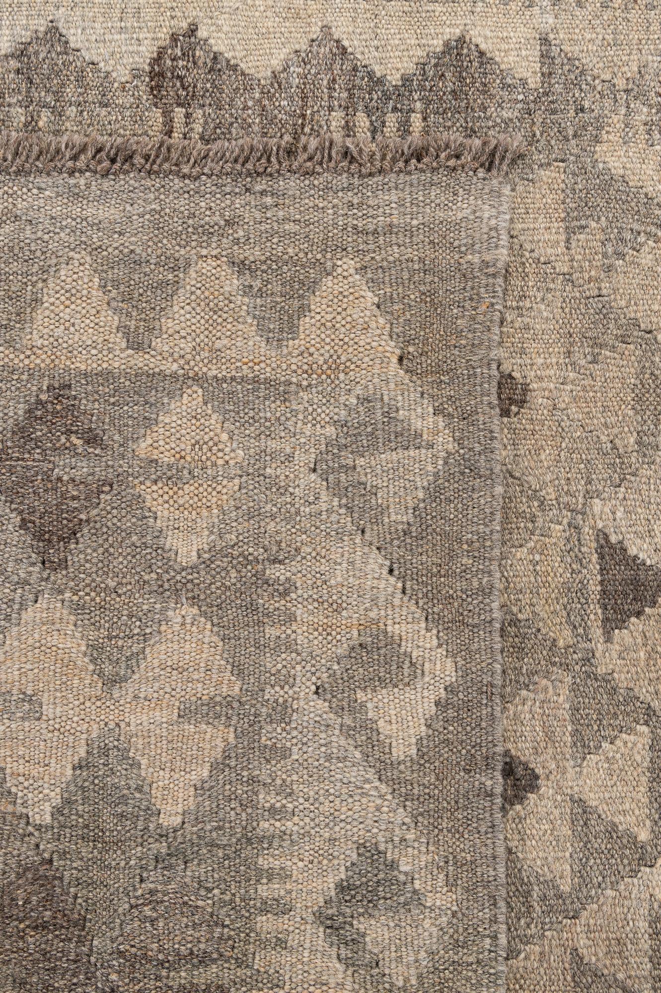 4' 1 x 6' 1 Hand Woven Kilim Maymana Wool Rug