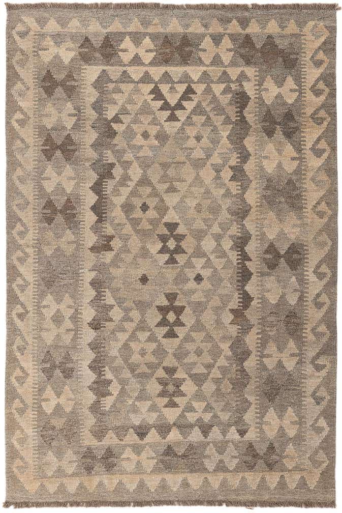 4' 1 x 6' 1 Hand Woven Kilim Maymana Wool Rug