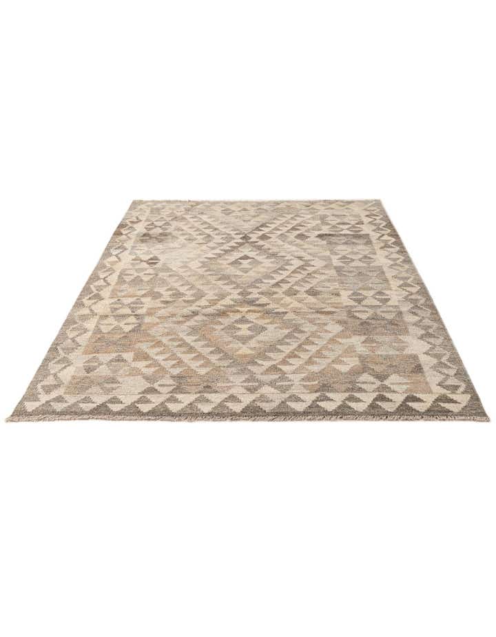 4' x 5' 11 Hand Woven Kilim Maymana Wool Rug