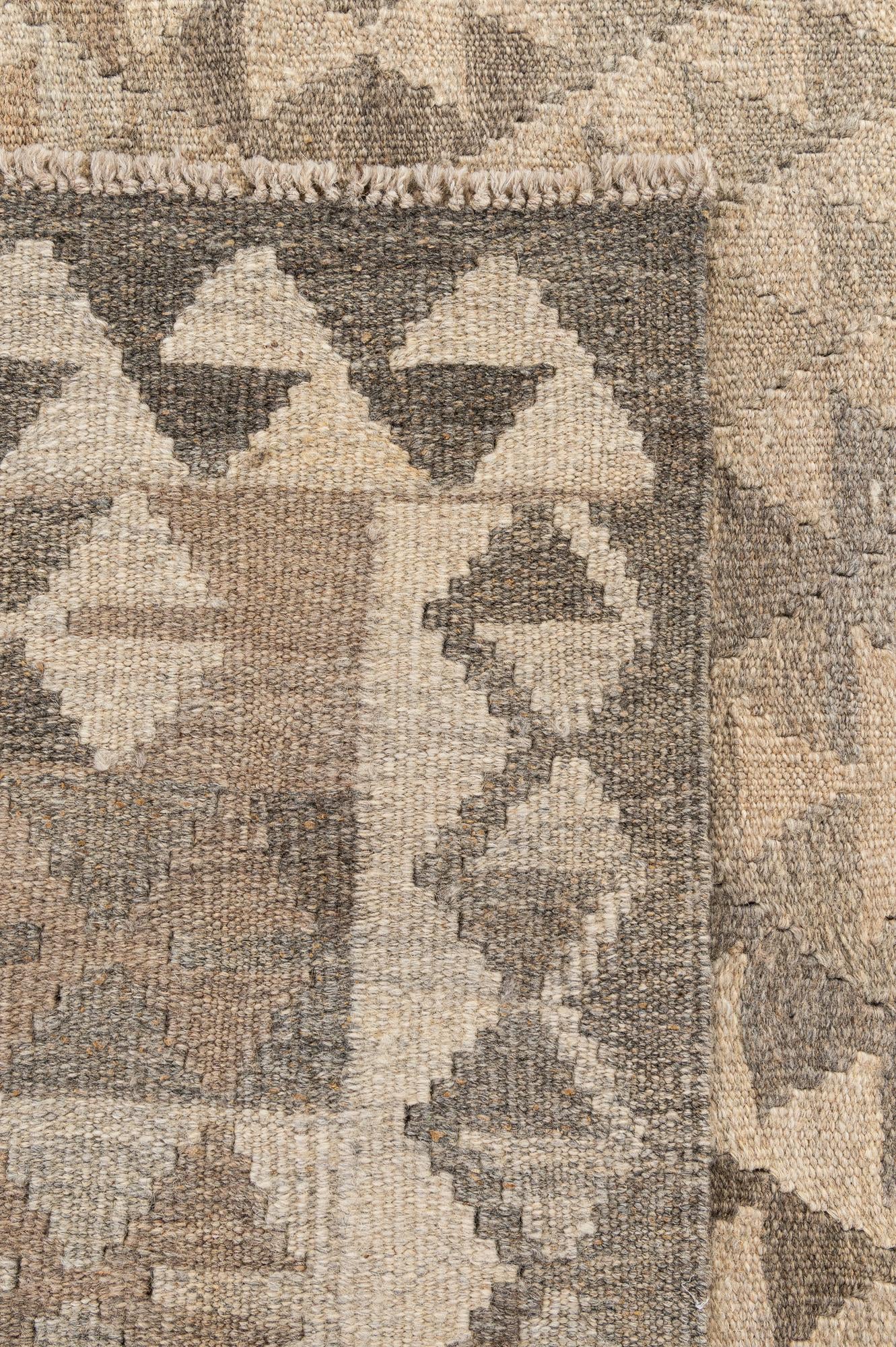 4' x 5' 11 Hand Woven Kilim Maymana Wool Rug