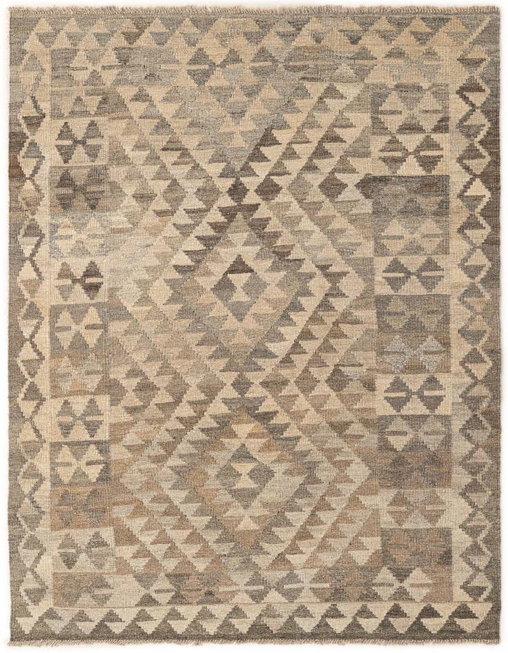 Detail image of 4' x 5' 11 Hand Woven Kilim Maymana Wool Rug