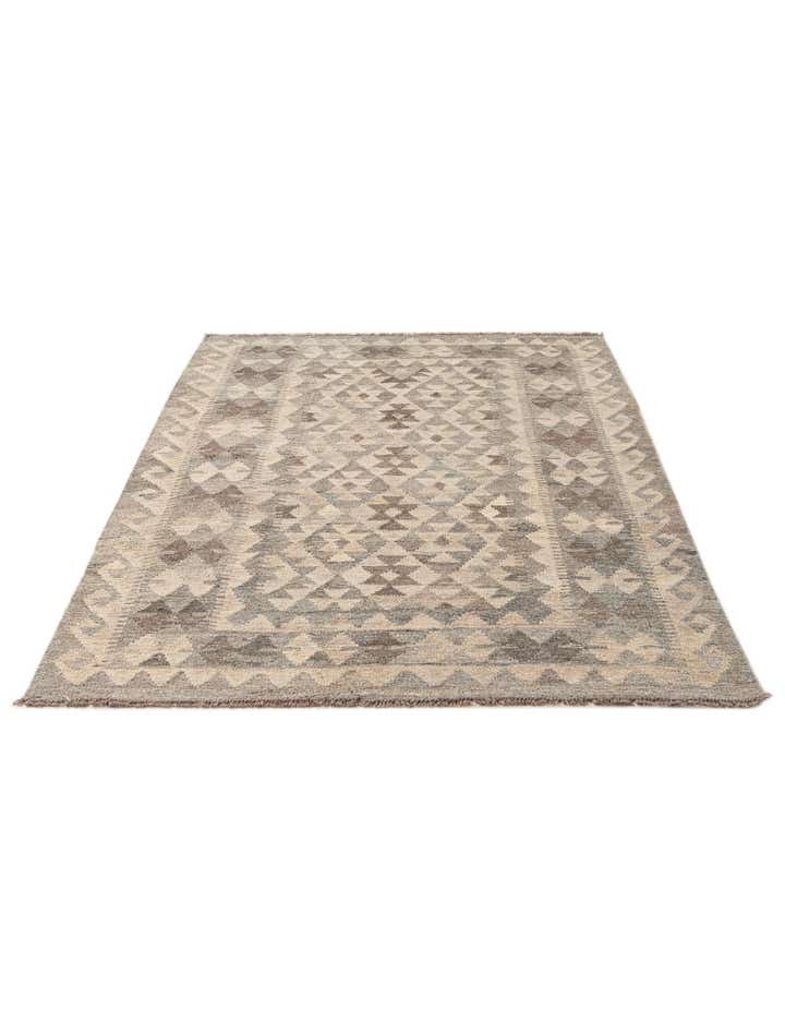 4' x 5' 11 Hand Woven Kilim Maymana Wool Rug