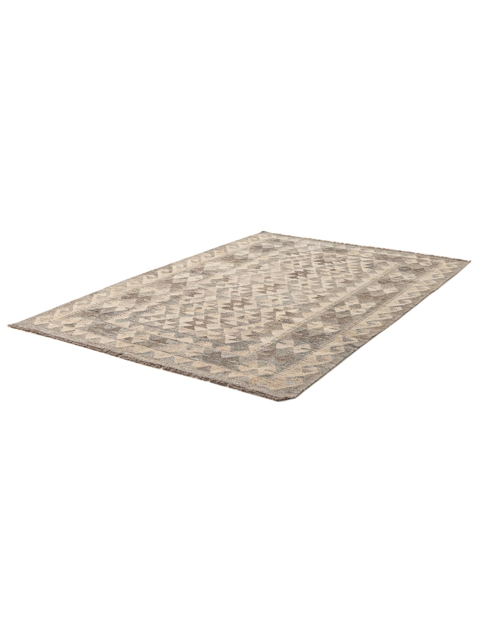 4' x 5' 11 Hand Woven Kilim Maymana Wool Rug