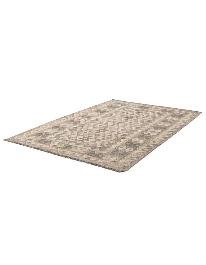 4' x 5' 11 Hand Woven Kilim Maymana Wool Rug