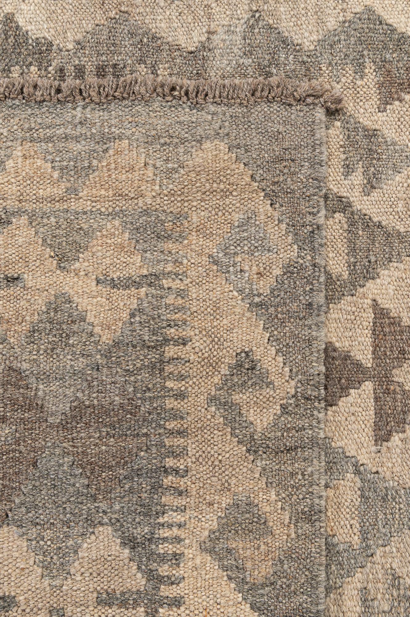 4' x 5' 11 Hand Woven Kilim Maymana Wool Rug