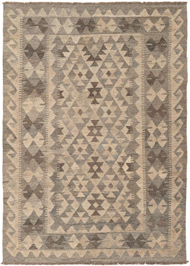 4' x 5' 11 Hand Woven Kilim Maymana Wool Rug