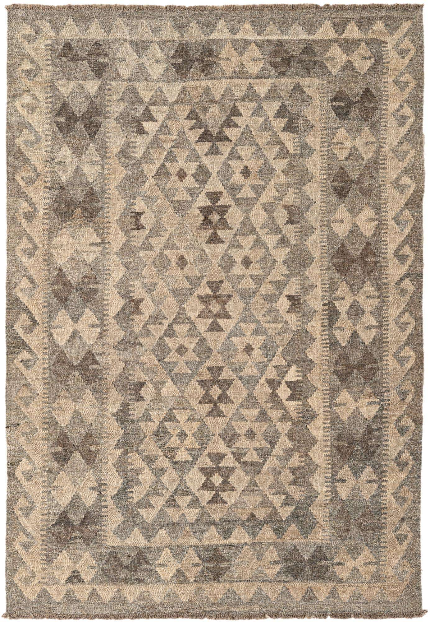 4' x 5' 11 Hand Woven Kilim Maymana Wool Rug
