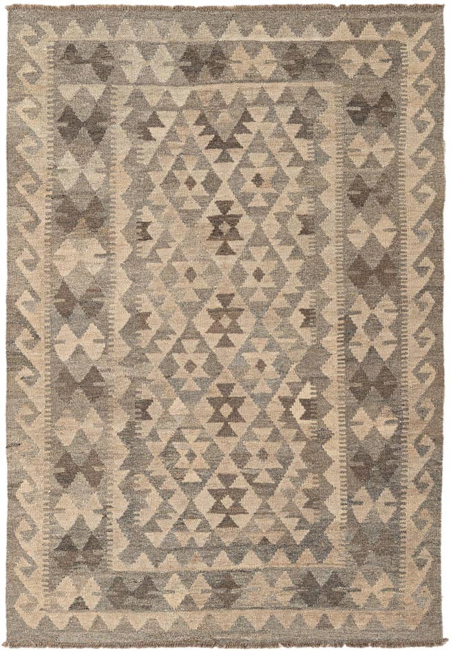 Detail image of 4' x 5' 11 Hand Woven Kilim Maymana Wool Rug