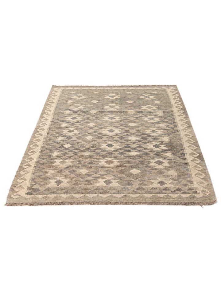 3' 11 x 5' 9 Hand Woven Kilim Maymana Wool Rug
