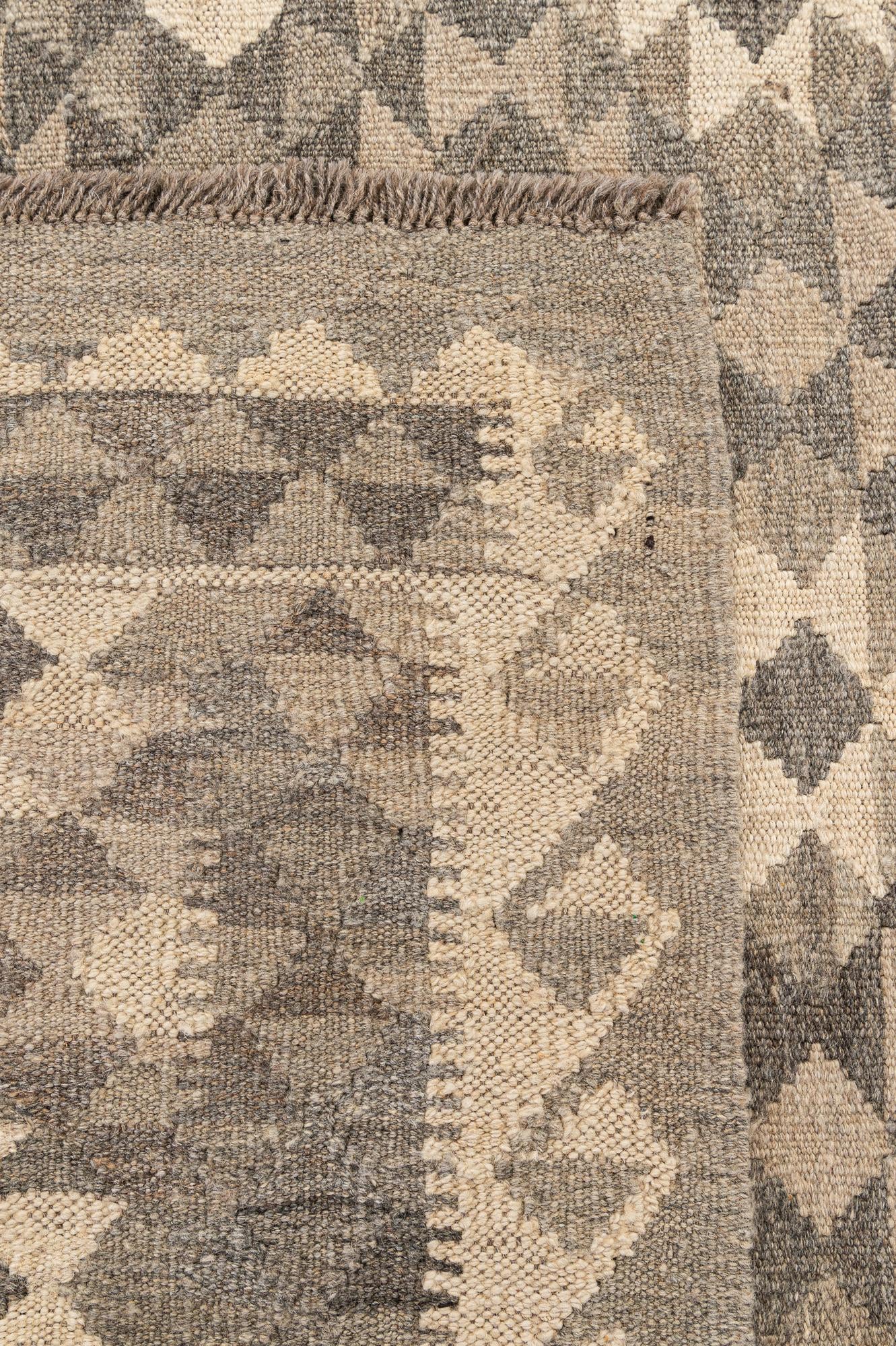 3' 11 x 5' 9 Hand Woven Kilim Maymana Wool Rug