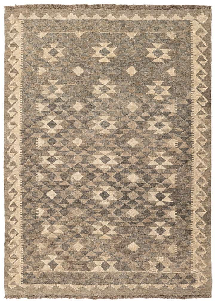 3' 11 x 5' 9 Hand Woven Kilim Maymana Wool Rug