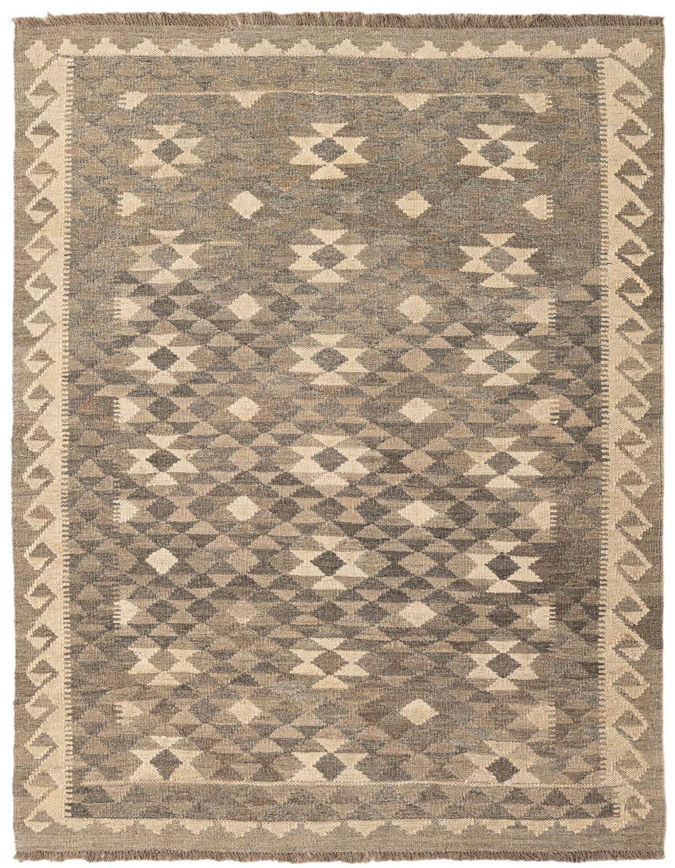 3' 11 x 5' 9 Hand Woven Kilim Maymana Wool Rug