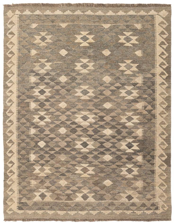 Detail image of 3' 11 x 5' 9 Hand Woven Kilim Maymana Wool Rug