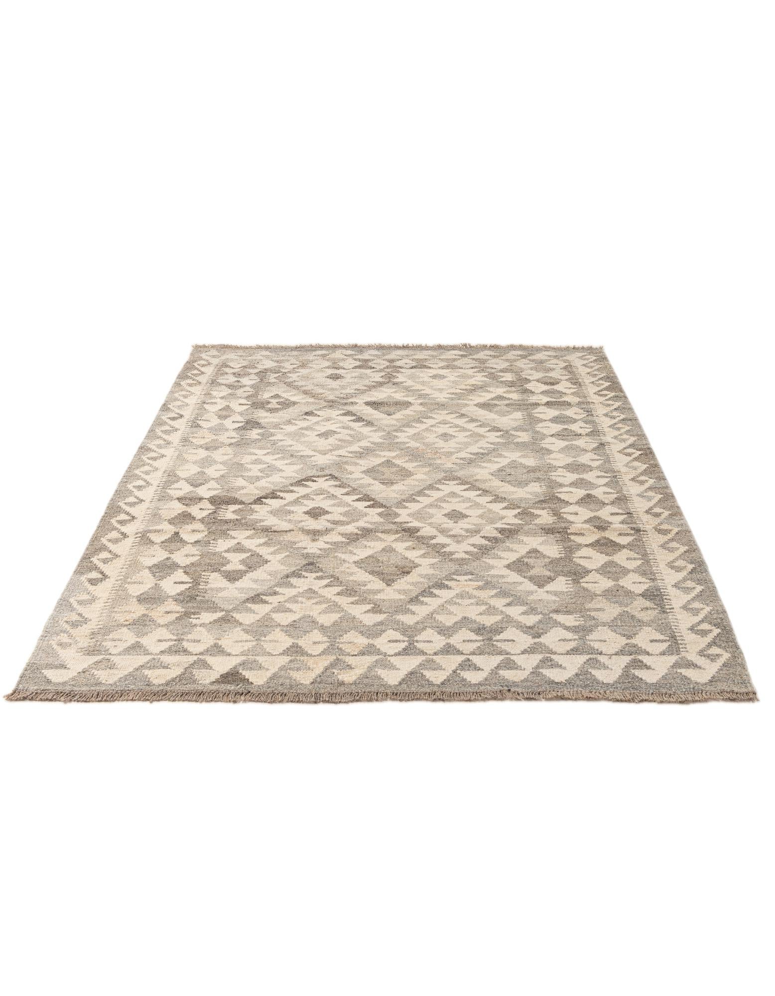 4' 2 x 6' Hand Woven Kilim Maymana Wool Rug