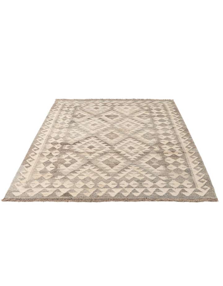 4' 2 x 6' Hand Woven Kilim Maymana Wool Rug