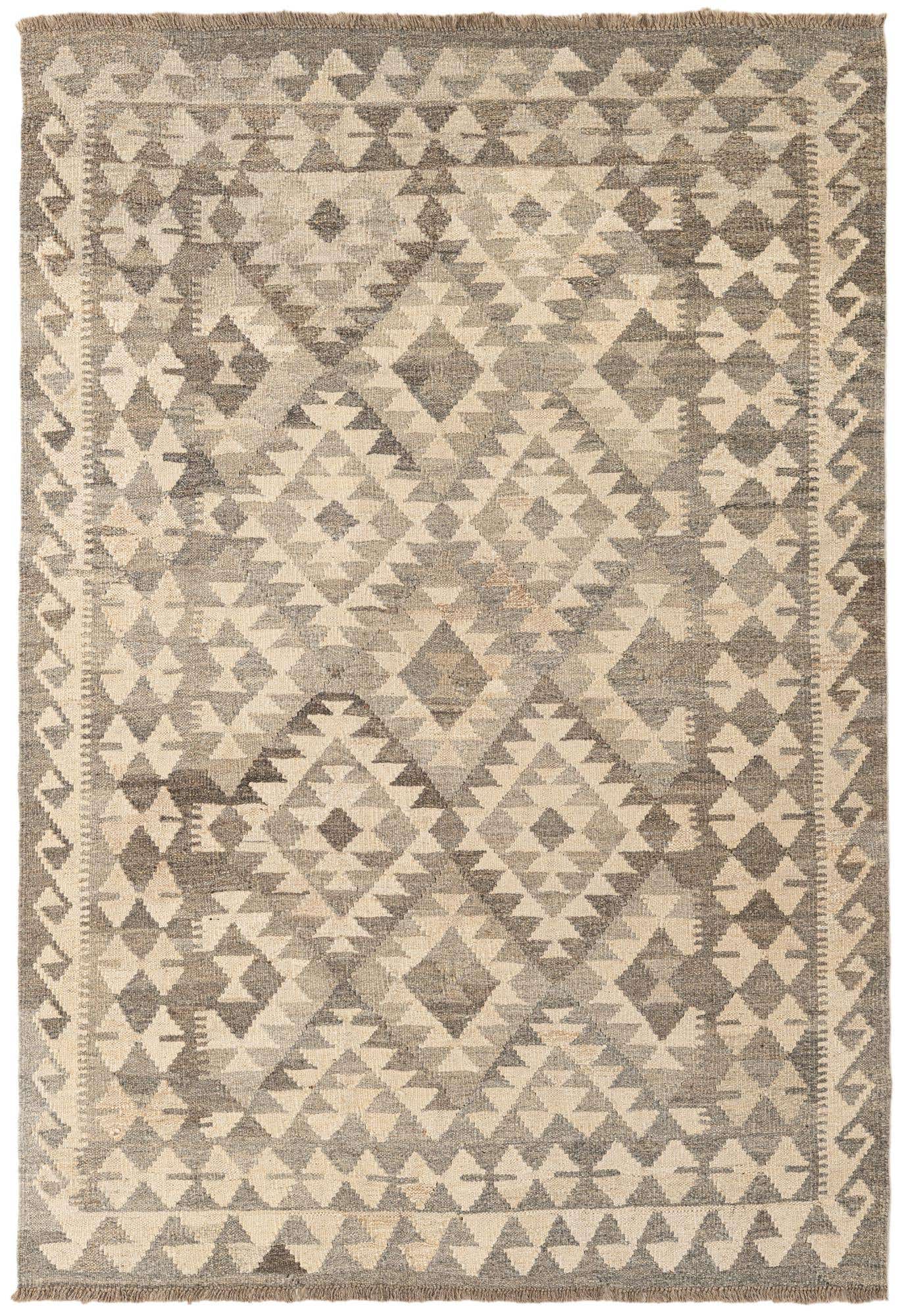 4' 2 x 6' Hand Woven Kilim Maymana Wool Rug