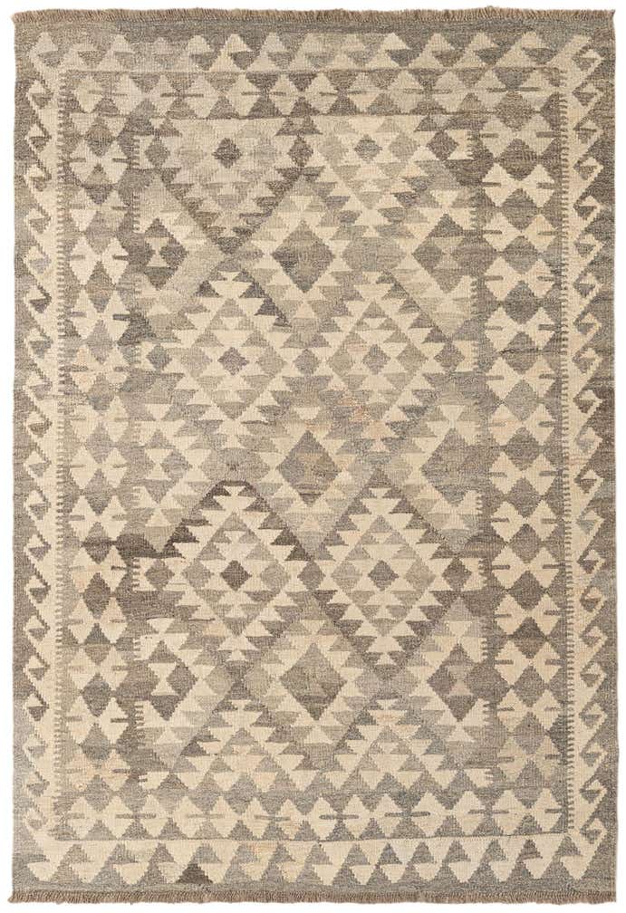 4' 2 x 6' Hand Woven Kilim Maymana Wool Rug