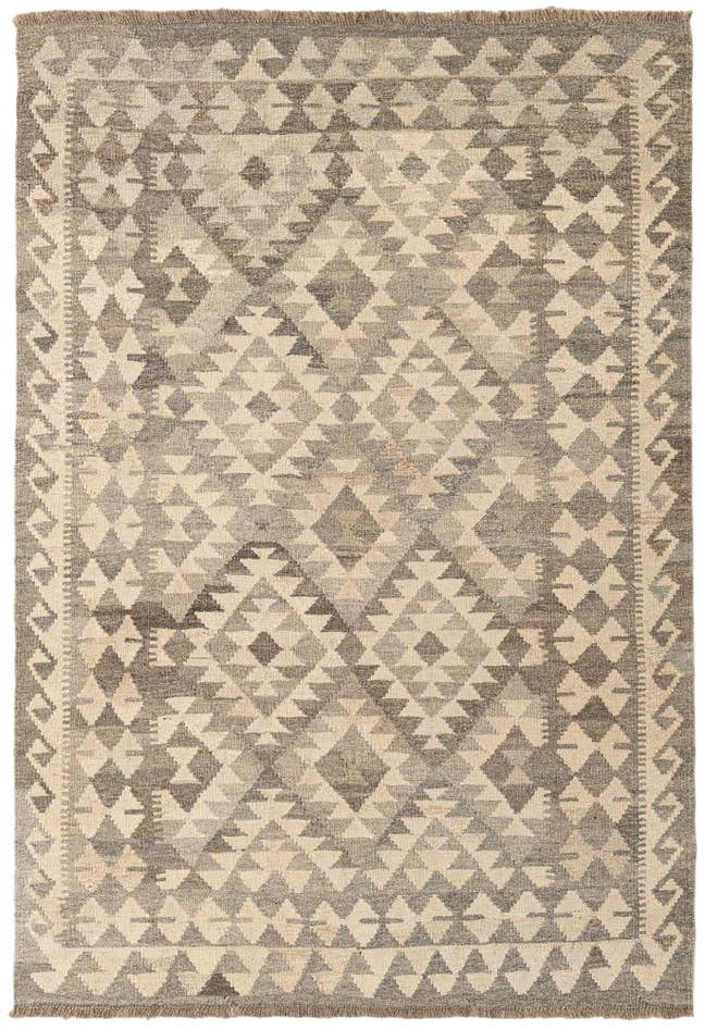 Detail image of 4' 2 x 6' Hand Woven Kilim Maymana Wool Rug