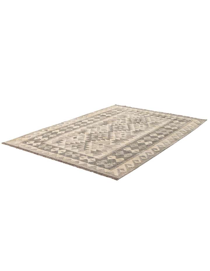 4' 1 x 5' 11 Hand Woven Kilim Maymana Wool Rug