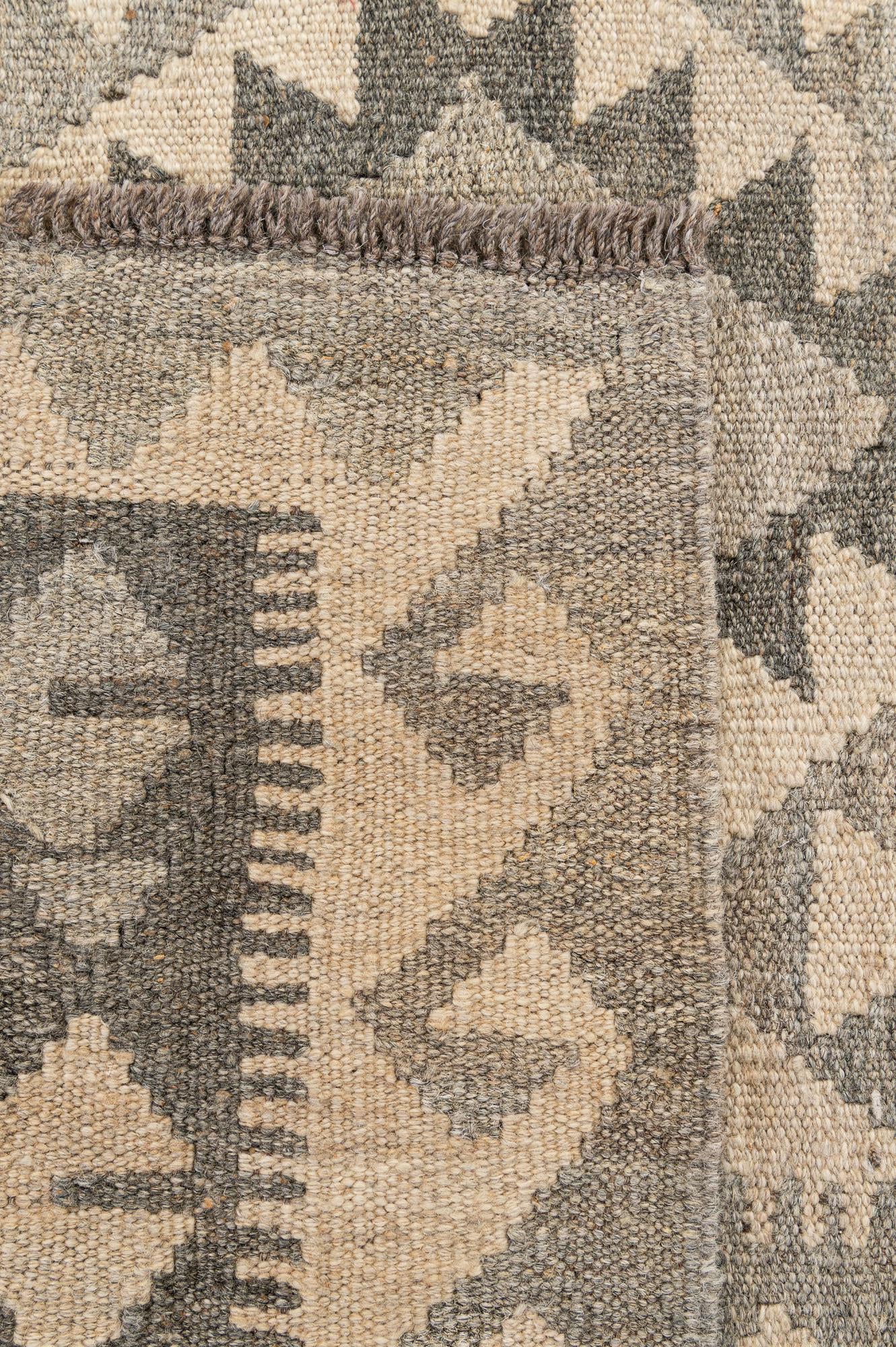 4' 1 x 5' 11 Hand Woven Kilim Maymana Wool Rug