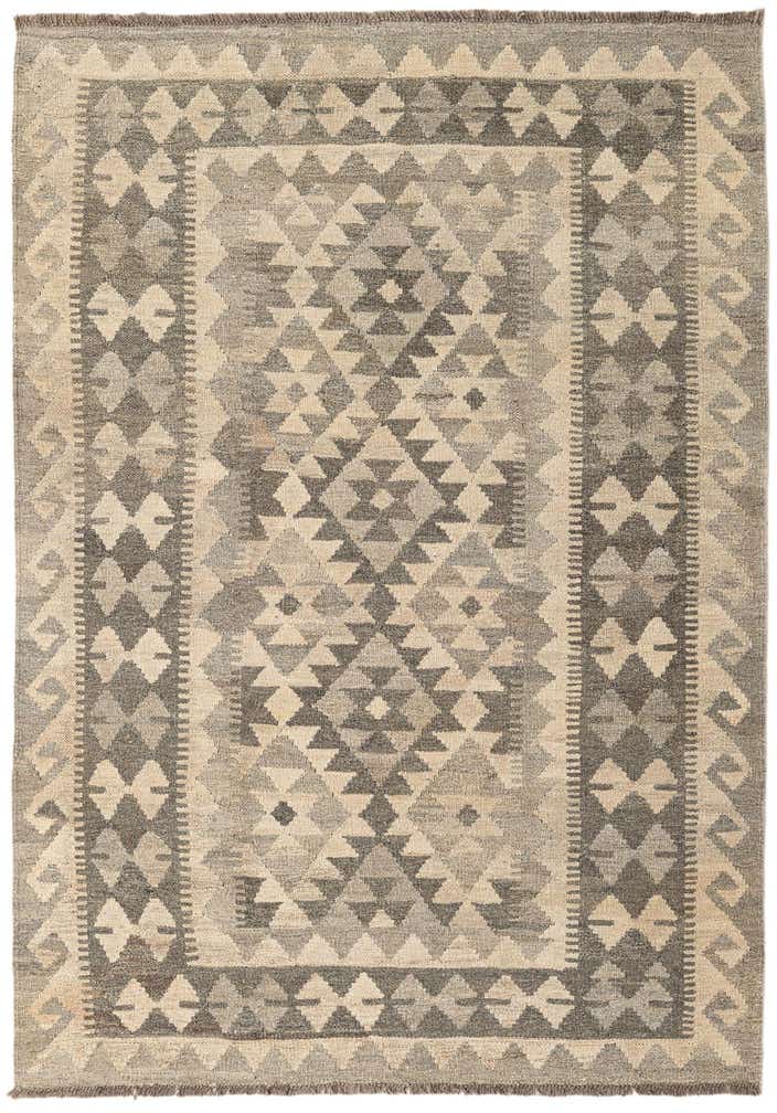 4' 1 x 5' 11 Hand Woven Kilim Maymana Wool Rug